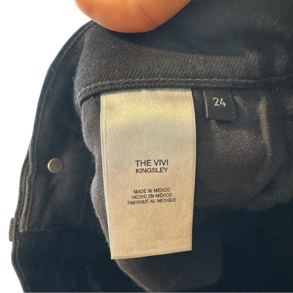 Favorite Daughter The Vivi High Rise Straight Jeans Kingsley Black 24 - Picture 10 of 11